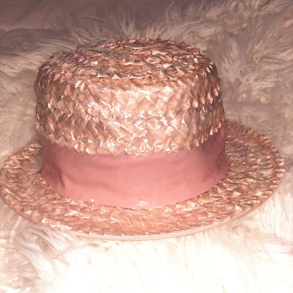 Vintage pink 60s ribboned hat